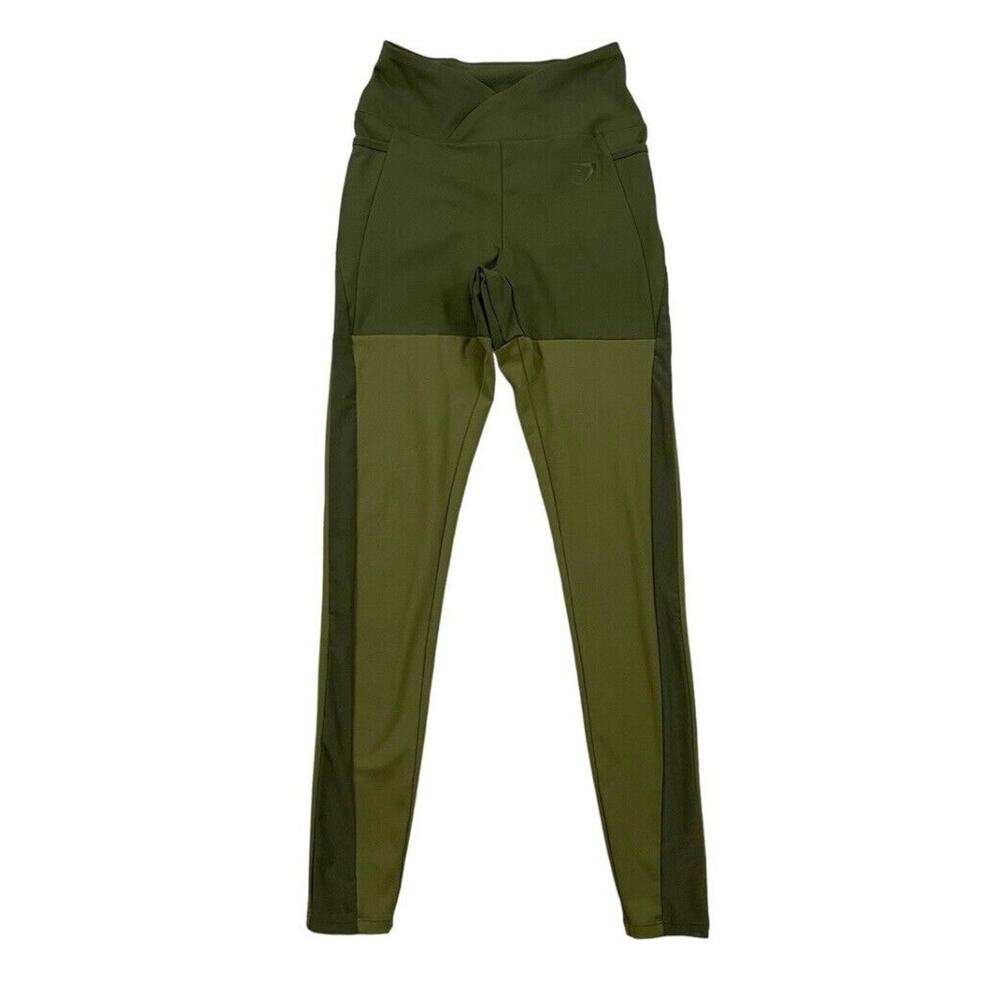 Gymshark x Nikki Blackletter Dynamic Leggings Womens Size XS Dark Olive Season 2